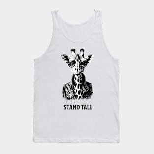 Stand Tall and Believe in Yourself - Eye-Catching Giraffe with Shades Tank Top